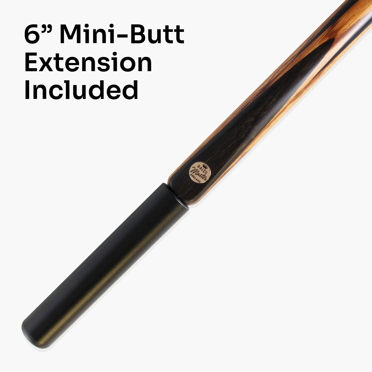 BAIZE MASTER Limited Edition Gold Series 57 Inch ¾ Jointed Professional English Pool Cue 8.5mm with hand-fitted Medium Pro Tip – Polished and finished locally in the UK!