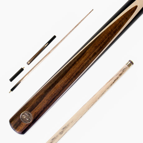 BAIZE MASTER Limited Edition Gold Series 58 Inch ¾ Jointed Professional Snooker Pool Cue 9.5mm with hand-fitted Medium Pro Layered Tip – Polished and finished locally in the UK!