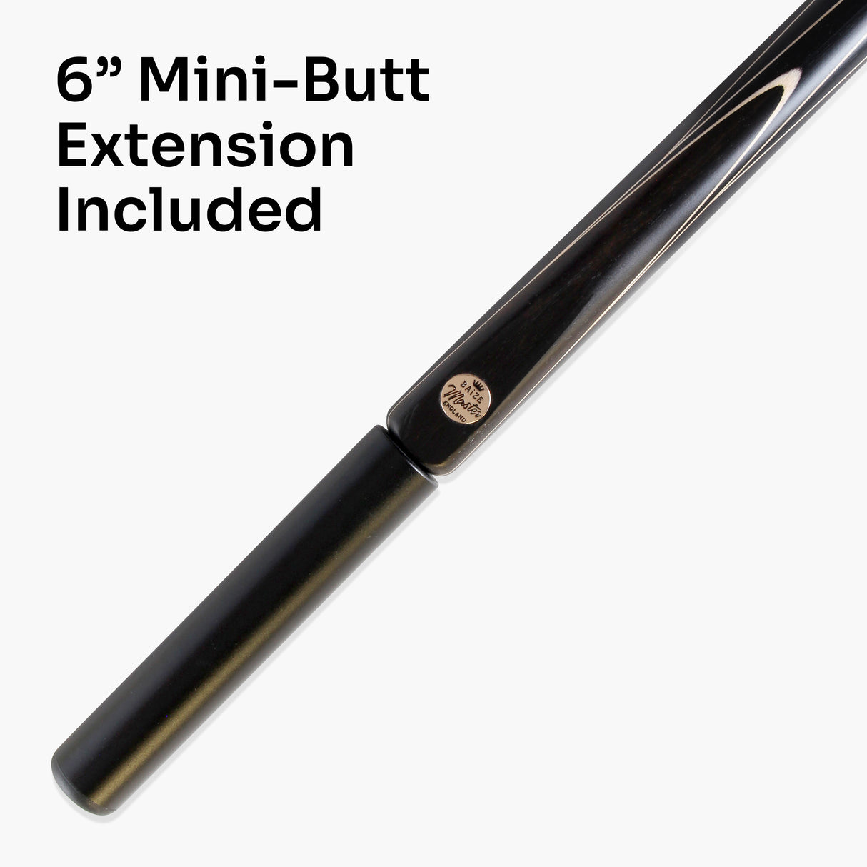 BAIZE MASTER Limited Edition Gold Series 57 Inch ¾ Jointed Professional English Pool Cue 8.5mm with hand-fitted Medium Pro Tip – Polished and finished locally in the UK!