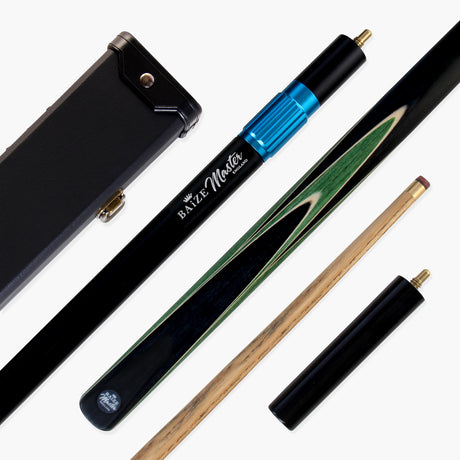 Baize Master Crucible 57 Inch 3/4 Jointed Snooker Pool Cue and Case Set 9.5mm Tip