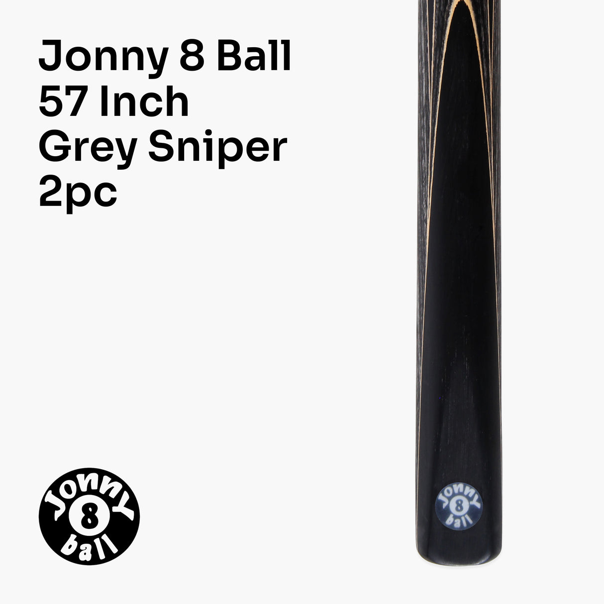 Jonny 8 Ball Sniper 57 Inch 2 Piece Pool Cue and Case Set 8mm Pro Tip With Black Hard Case