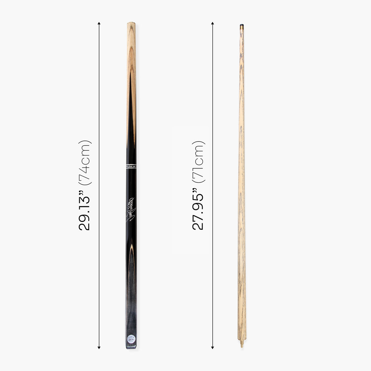 Baize Master 57 Inch Jimmy White Signature VICTORY 2 Piece Ash Snooker Pool Cue with 9.5mm Layered Tip
