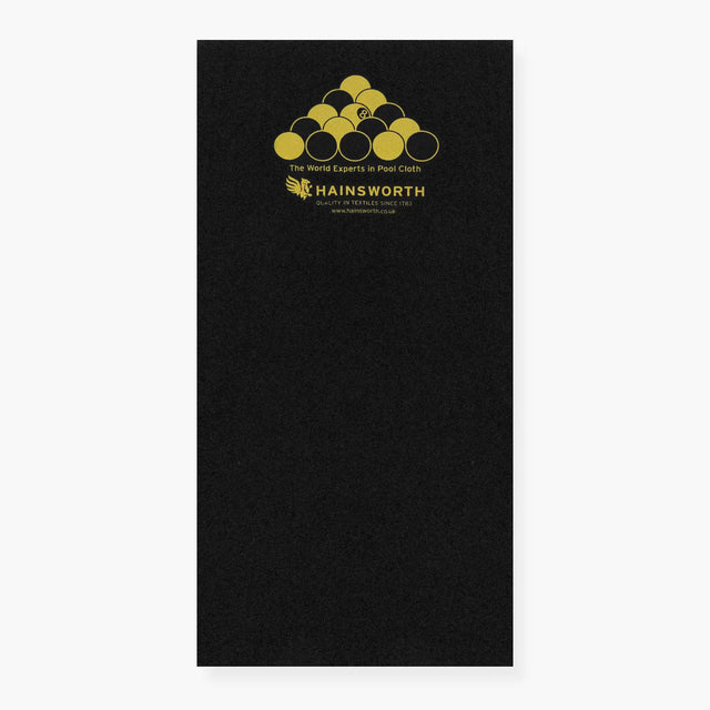 Hainsworth BLACKBALL RULES Pool Table Racking Cloth - Black Hainsworth