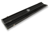 Baize Master Deluxe PLAIN BLACK 2pc Pool and Snooker Cue Case with Metal Badge and Plastic Ends - Black Interior