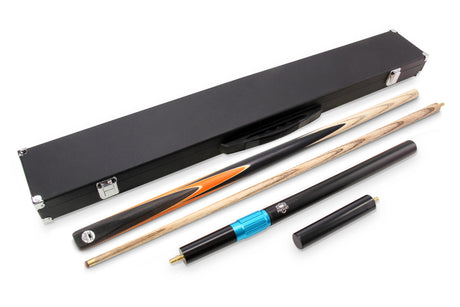 PRO147 CRUCIBLE 57 Inch 2 Piece Ash Snooker Pool Cue and Case Set with 9.5mm Tip