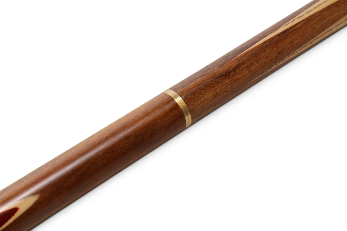 PRO147 AMBASSADOR ¾ Jointed 57 Inch Traditional Walnut and Red Rosewood Hand Spliced Ash Snooker Cue with 10mm Tip