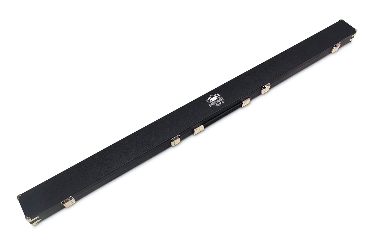 PRO147 Black 3/4 Luxury Foam Lined Snooker Pool Cue Case with Reinforced Corners
