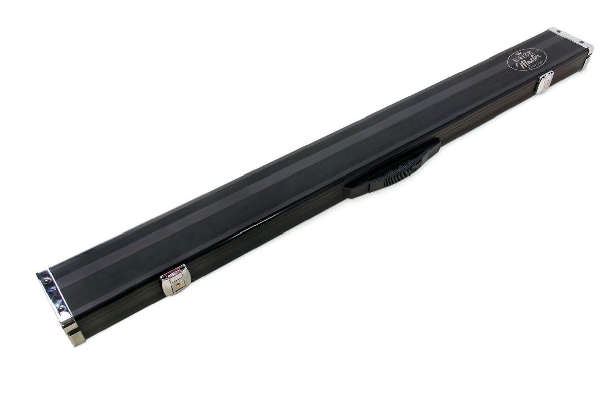 Baize Master 3/4 Black 3 Slot LOCKABLE Metal Ends Snooker Pool Cue Case - Holds 2 Cues