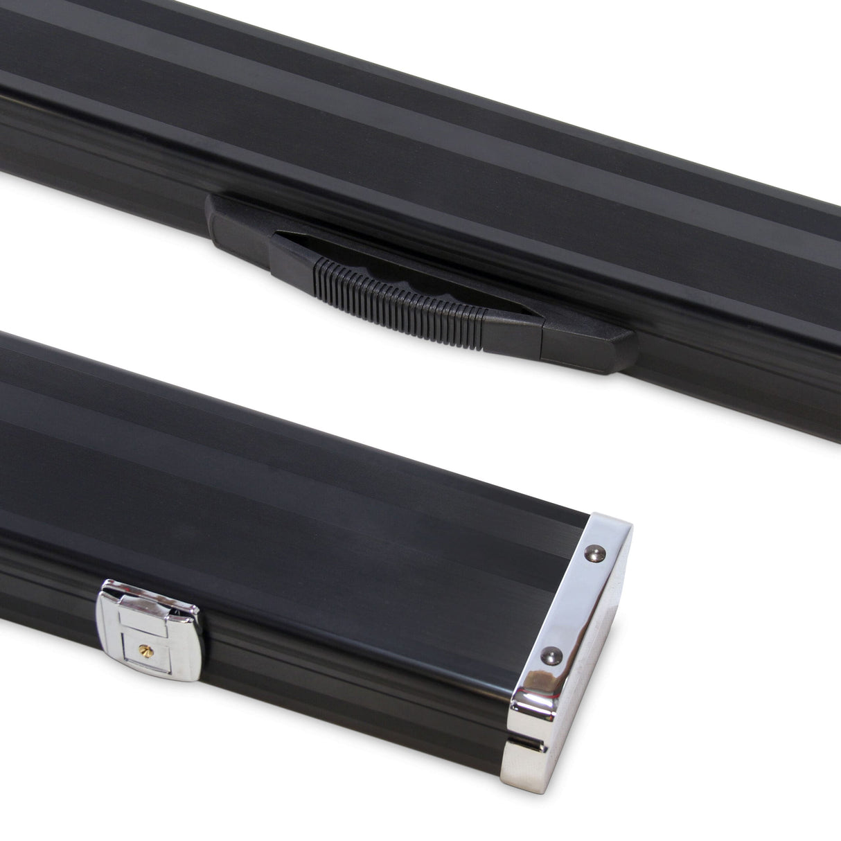 Baize Master 3/4 Black 3 Slot LOCKABLE Metal Ends Snooker Pool Cue Case - Holds 2 Cues