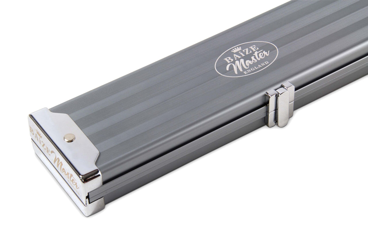 Baize Master WIDE GREY 3/4 PRO LINE Aluminium Metal Ends Snooker Pool Cue Case - Holds 2 Cues