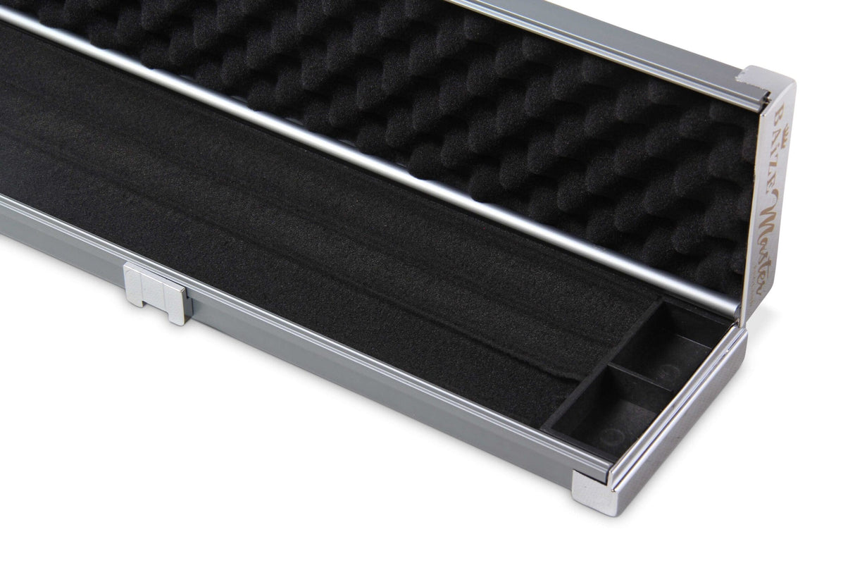 Baize Master WIDE GREY 3/4 PRO LINE Aluminium Metal Ends Snooker Pool Cue Case - Holds 2 Cues