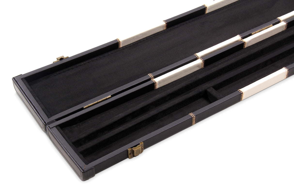 Deluxe 2 Piece 3 SLOT CHEQUERED Snooker Pool Cue Case with Plastic Ends