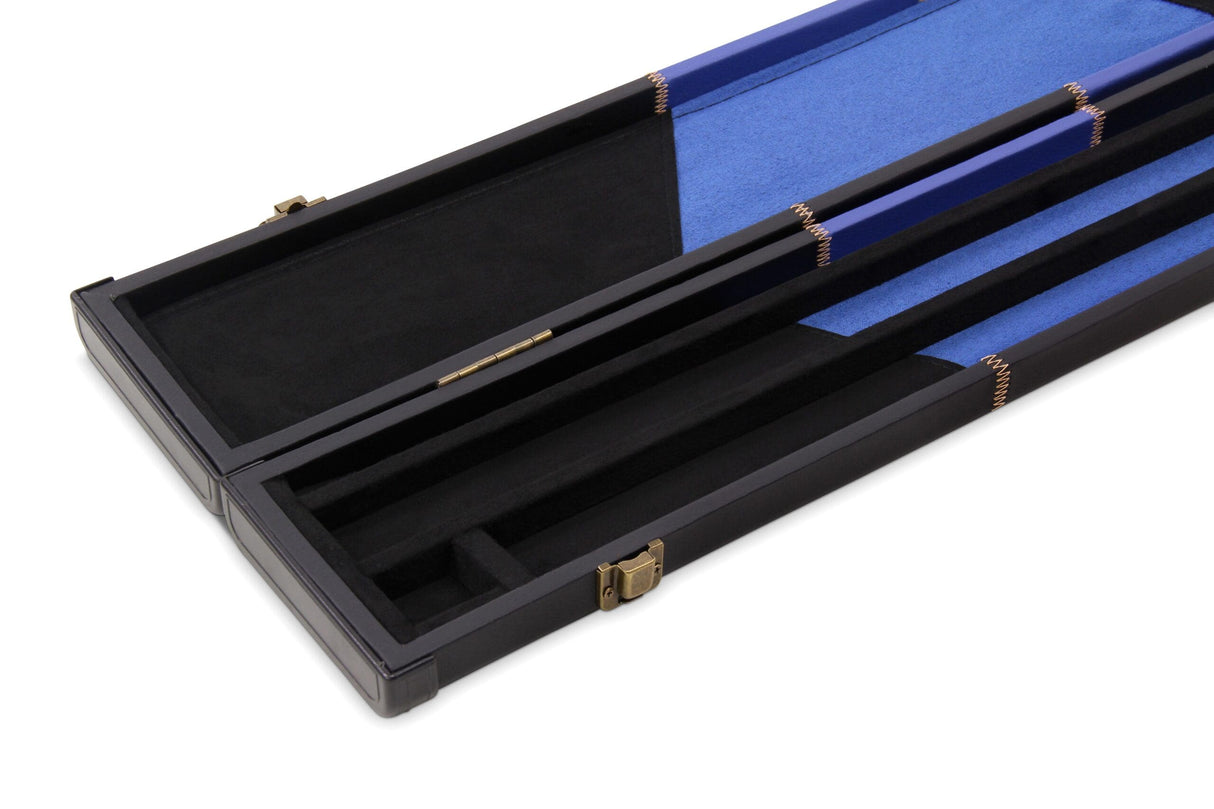 Deluxe 3/4 WIDE CHEQUERED Snooker Pool Cue Case with Plastic Ends - Holds 2 Cues