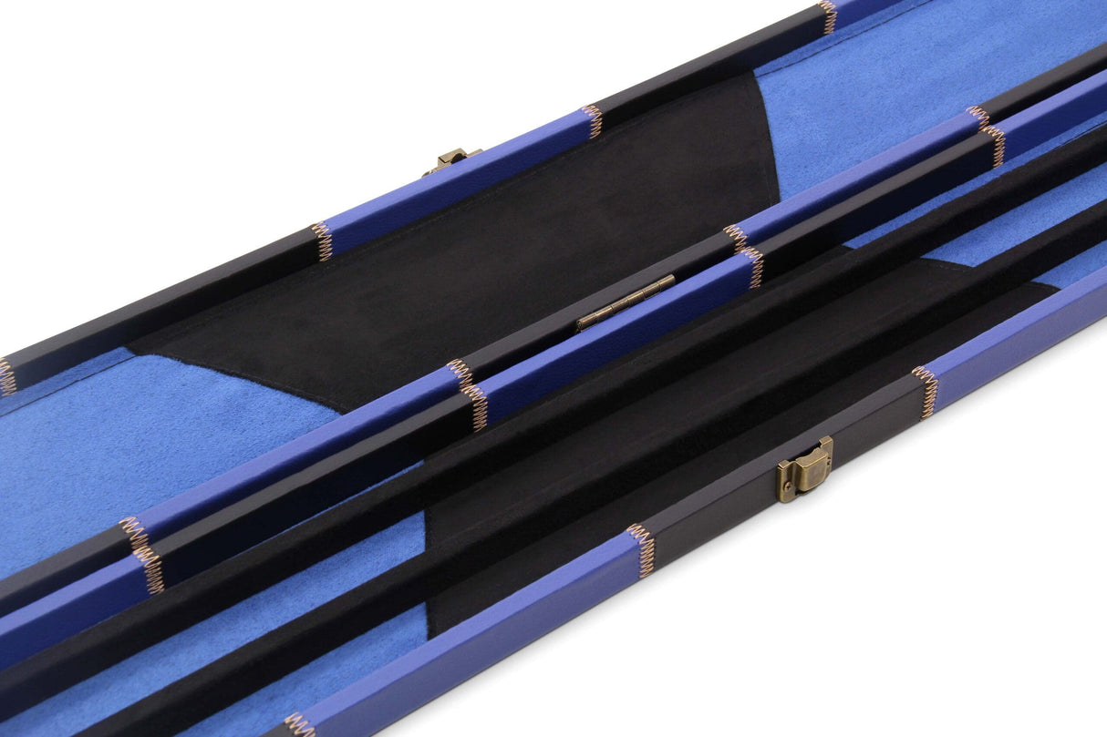 Deluxe 3/4 WIDE CHEQUERED Snooker Pool Cue Case with Plastic Ends - Holds 2 Cues