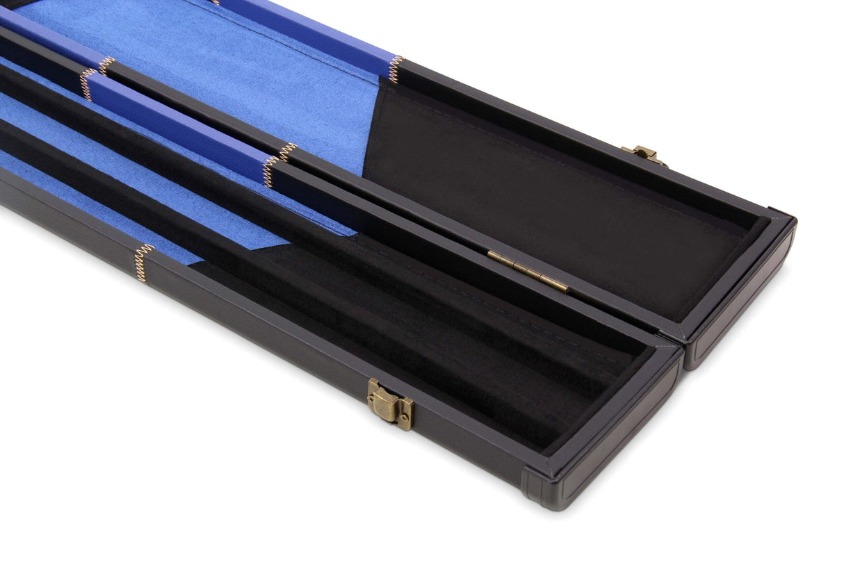 Deluxe 3/4 WIDE CHEQUERED Snooker Pool Cue Case with Plastic Ends - Holds 2 Cues