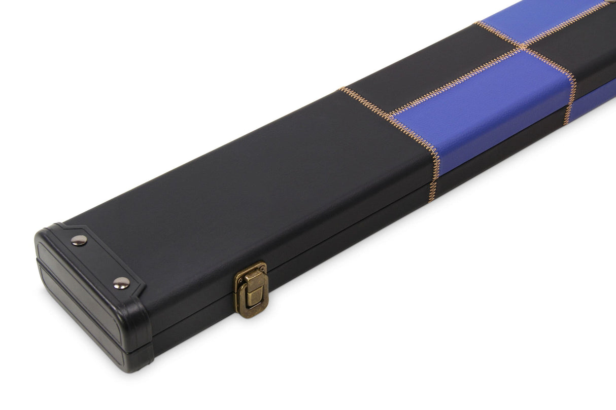 Deluxe 3/4 WIDE CHEQUERED Snooker Pool Cue Case with Plastic Ends - Holds 2 Cues