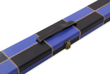 Deluxe 3/4 WIDE CHEQUERED Snooker Pool Cue Case with Plastic Ends - Holds 2 Cues