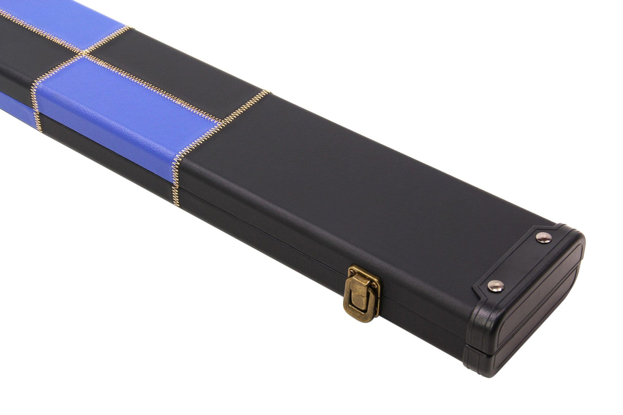 Deluxe 3/4 WIDE CHEQUERED Snooker Pool Cue Case with Plastic Ends - Holds 2 Cues