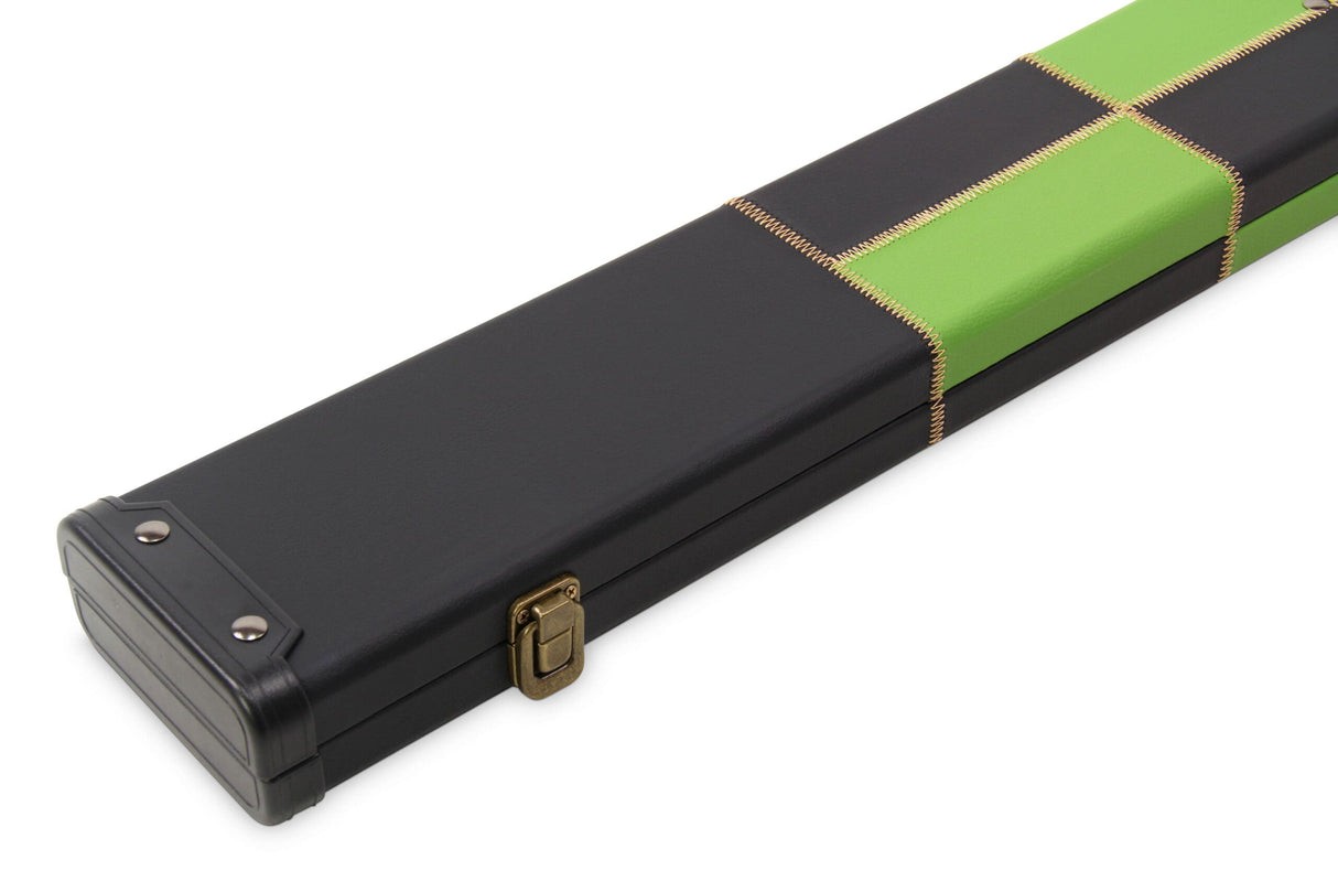 Deluxe 3/4 WIDE CHEQUERED Snooker Pool Cue Case with Plastic Ends - Holds 2 Cues