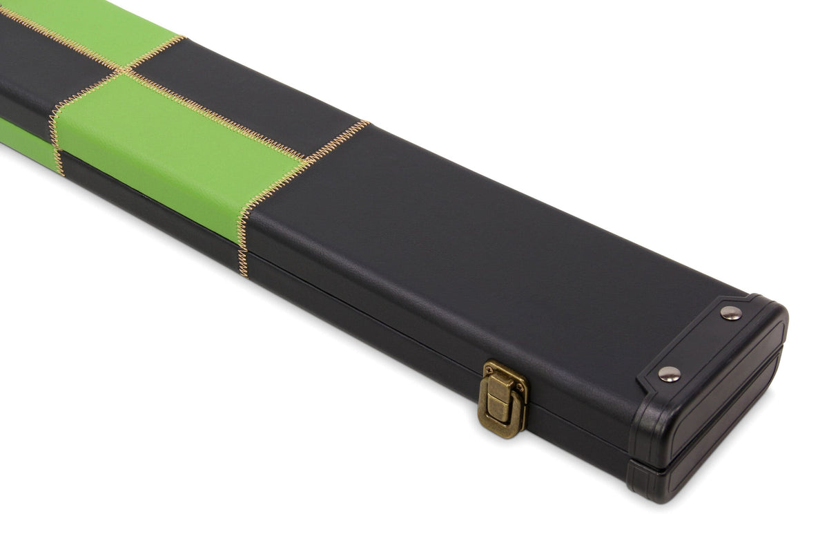 Deluxe 3/4 WIDE CHEQUERED Snooker Pool Cue Case with Plastic Ends - Holds 2 Cues