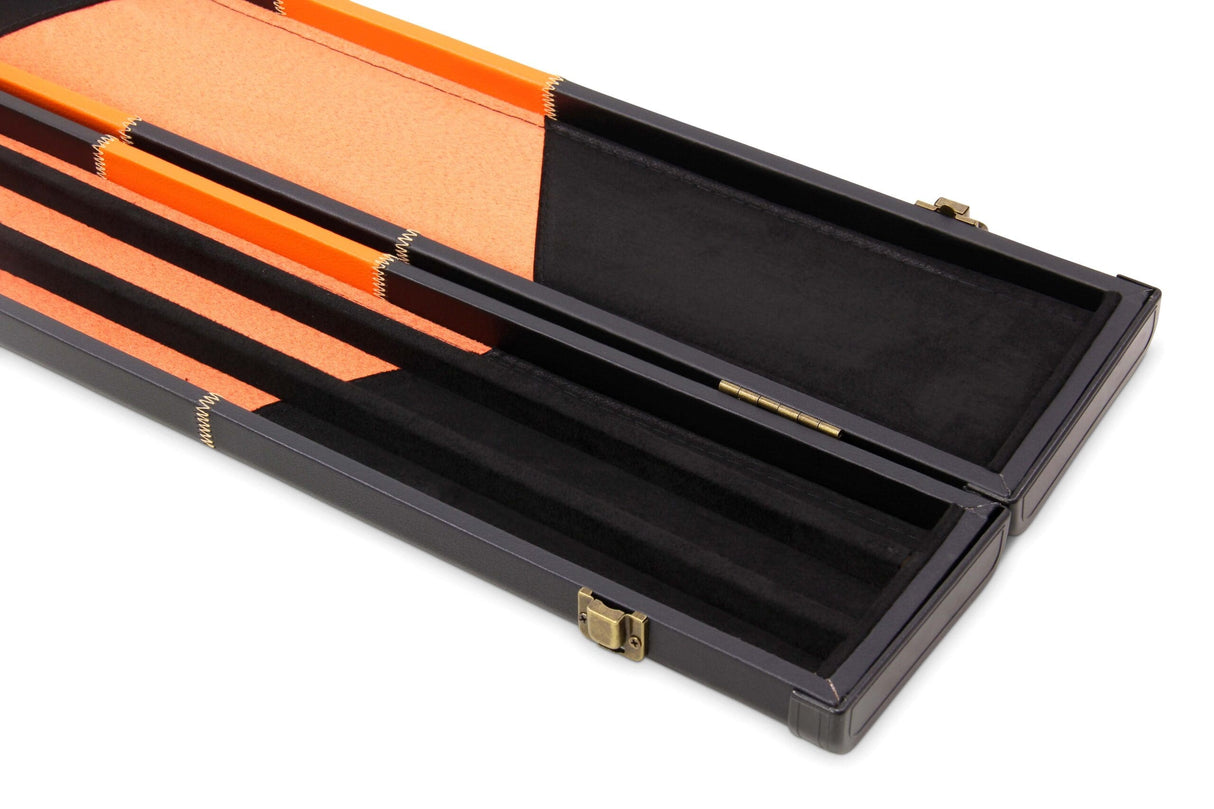 Deluxe 3/4 WIDE CHEQUERED Snooker Pool Cue Case with Plastic Ends - Holds 2 Cues