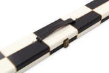 Deluxe 3/4 WIDE CHEQUERED Snooker Pool Cue Case with Plastic Ends - Holds 2 Cues