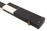 Deluxe 3/4 WIDE CHEQUERED Snooker Pool Cue Case with Plastic Ends - Holds 2 Cues