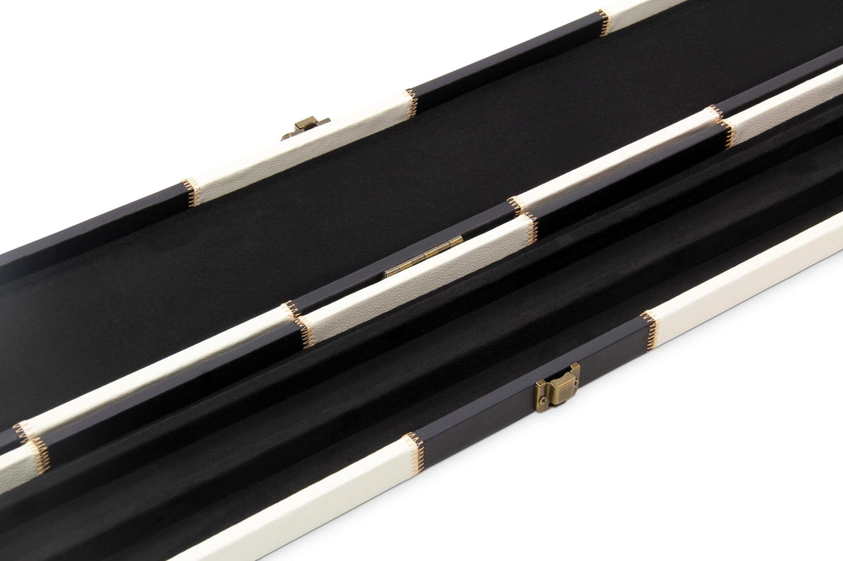 Deluxe 3/4 WIDE CHEQUERED Snooker Pool Cue Case with Plastic Ends - Holds 2 Cues