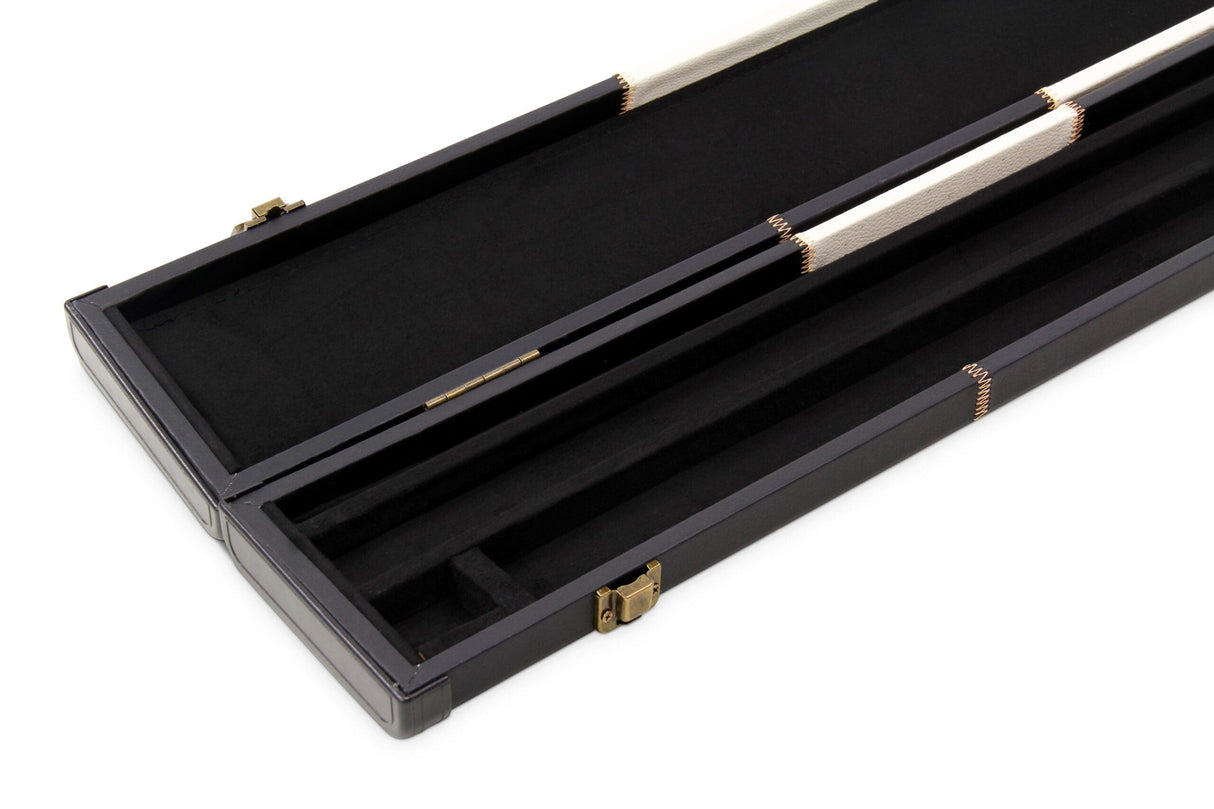 Deluxe 3/4 WIDE CHEQUERED Snooker Pool Cue Case with Plastic Ends - Holds 2 Cues