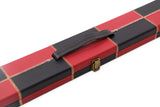 Deluxe 3/4 WIDE CHEQUERED Snooker Pool Cue Case with Plastic Ends - Holds 2 Cues