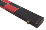 Deluxe 3/4 WIDE CHEQUERED Snooker Pool Cue Case with Plastic Ends - Holds 2 Cues