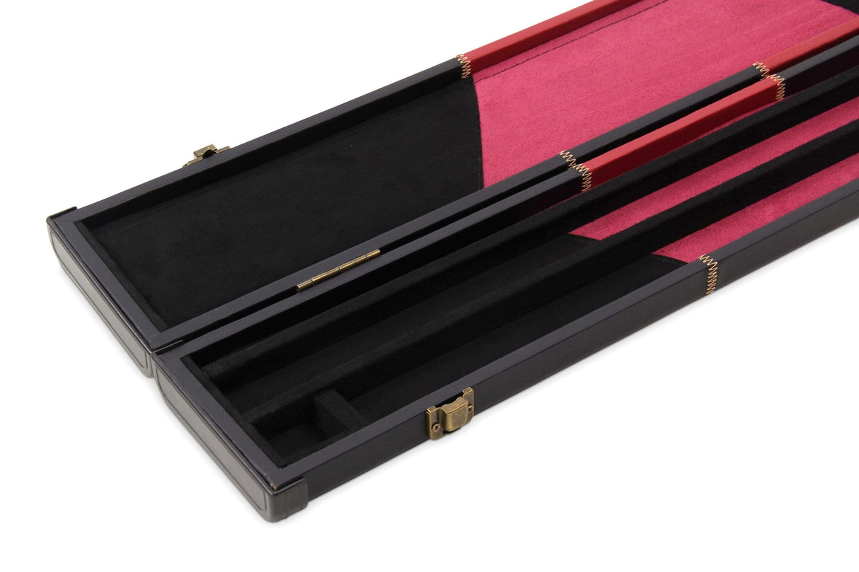 Deluxe 3/4 WIDE CHEQUERED Snooker Pool Cue Case with Plastic Ends - Holds 2 Cues