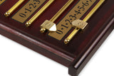 Solid Wood Mahogany Colour 4 Player Snooker Scoreboard with Brass Markers