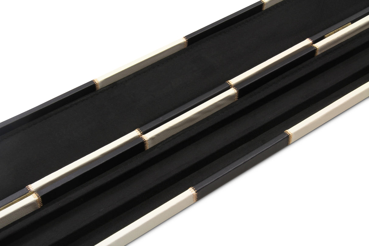 Deluxe 1 Piece WIDE CHEQUERED Snooker Pool Cue Case with Plastic Ends - Holds 3 Cues
