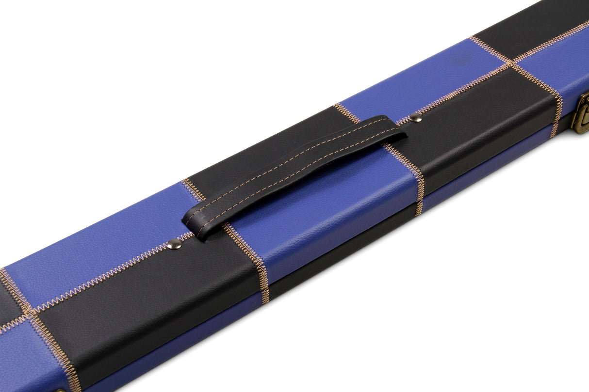 Deluxe 1 Piece WIDE CHEQUERED Snooker Pool Cue Case with Plastic Ends - Holds 3 Cues