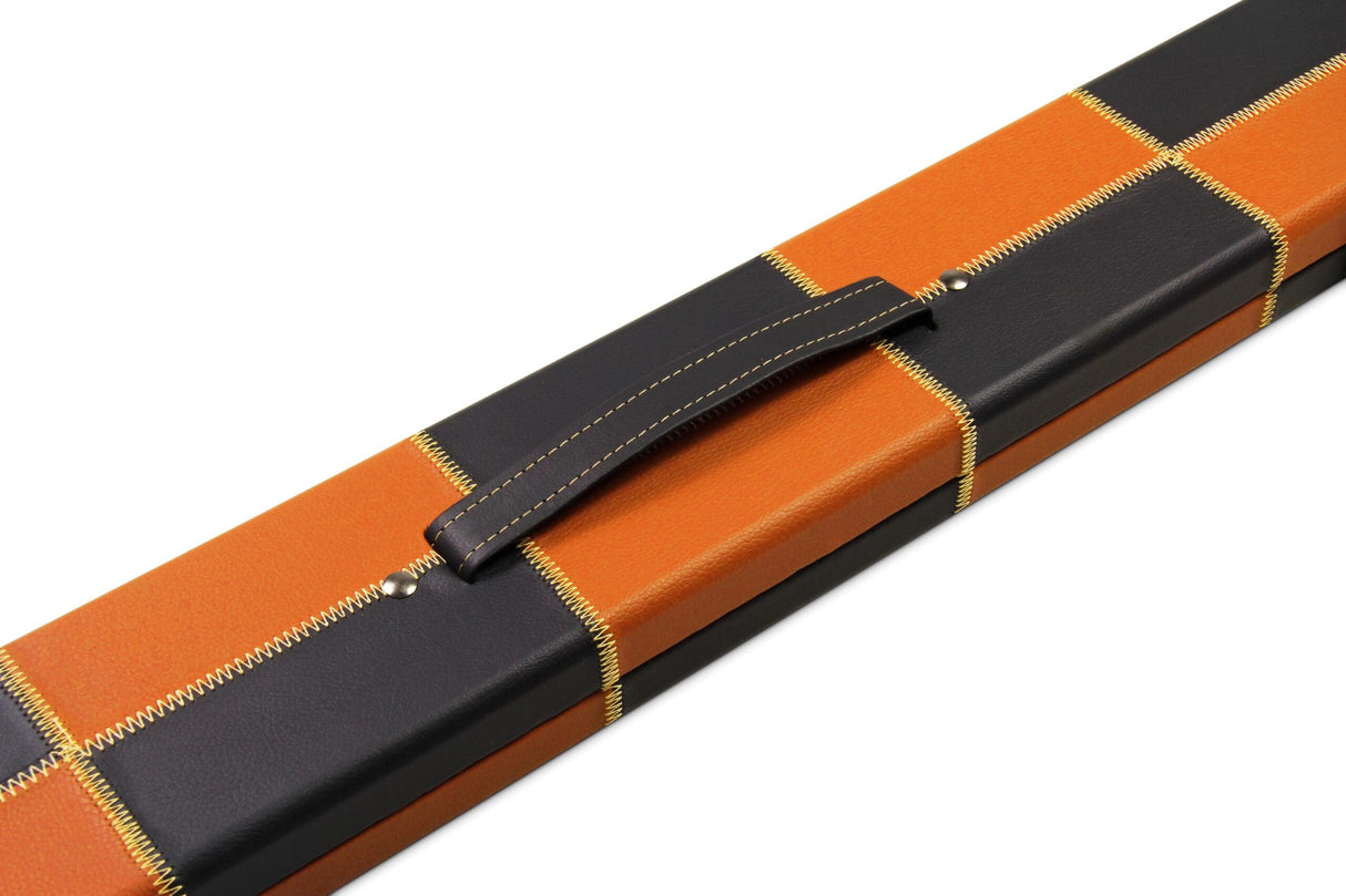 Deluxe 1 Piece WIDE CHEQUERED Snooker Pool Cue Case with Plastic Ends - Holds 3 Cues