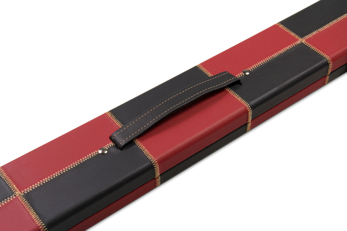 Deluxe 1 Piece WIDE CHEQUERED Snooker Pool Cue Case with Plastic Ends - Holds 3 Cues
