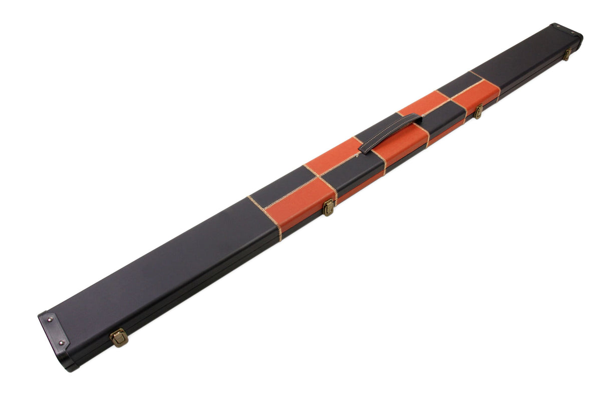 Deluxe 1 Piece WIDE CHEQUERED Snooker Pool Cue Case with Plastic Ends - Holds 3 Cues