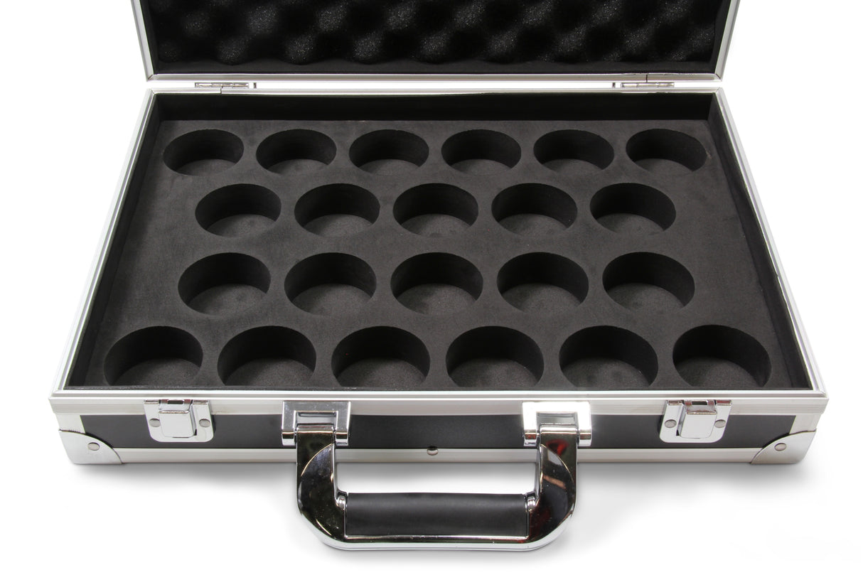 Silver Aluminium Snooker Ball Flight Carry Case - Holds 22 Balls