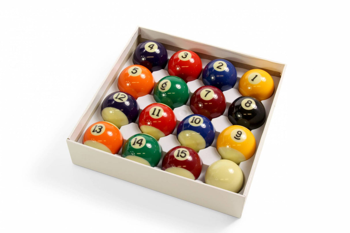 Jonny 8 Ball 1 5/8 Inch (41mm) Economy SPOTS AND STRIPES Numbered American Kids Junior Pool Balls