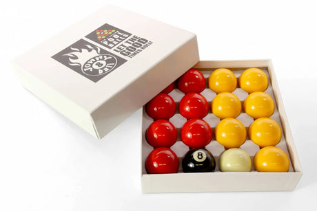 Jonny 8 Ball 2 Inch (50.8mm) Standard RED AND YELLOW Pool Balls with 1 7/8 inch Cue Ball - Jonny 8 Ball Jonny 8 Ball