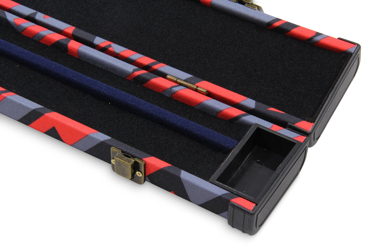 POSTMODERN 1 Piece Hard Snooker Pool Cue Case with Tough Plastic Ends - Holds 2 Cues Cue & Case
