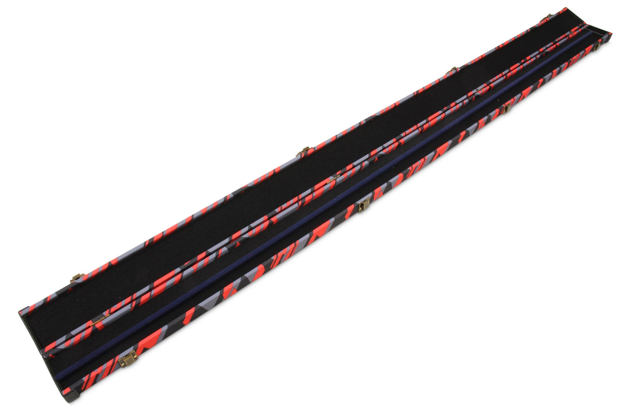 POSTMODERN 1 Piece Hard Snooker Pool Cue Case with Tough Plastic Ends - Holds 2 Cues Cue & Case