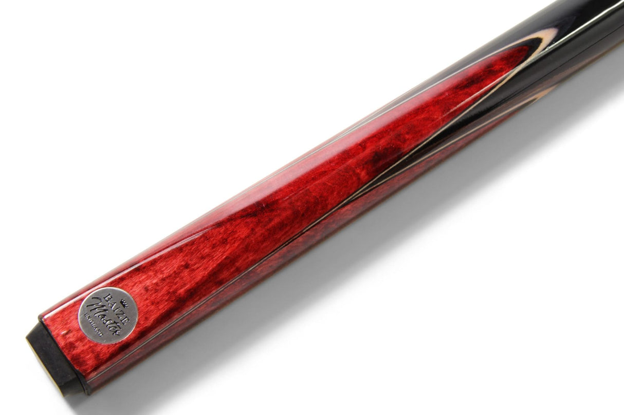 Baize Master Silver Series 57 Inch RED VICTORY Snooker Pool 2pc Ash Cue Set with Baize Master Black Metal Badge Case and 2 x Chalk - 9.5mm Tip
