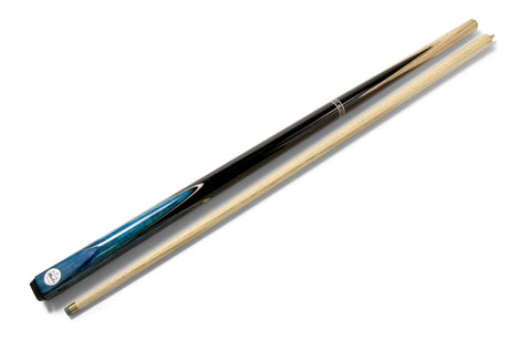 Baize Master Silver Series 57 Inch BLUE VICTORY Snooker Pool 2pc Ash Cue Set with Baize Master Black Metal Badge Case and 2 x Chalk- 9.5mm Baize Master
