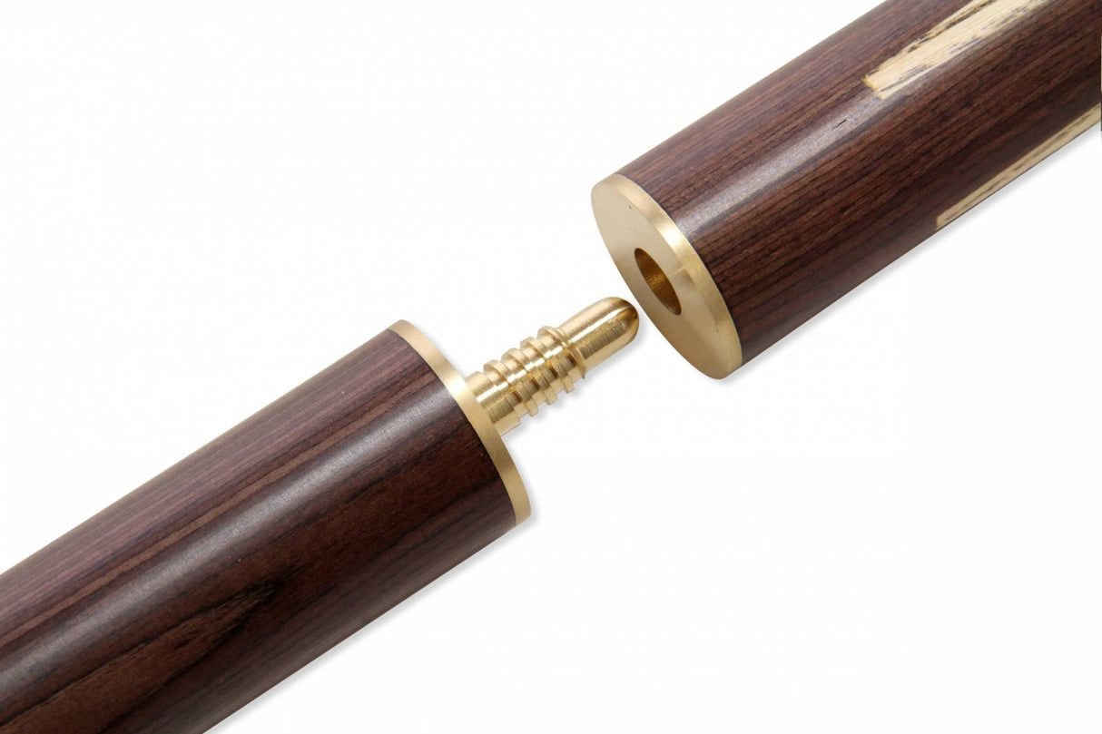 Baize Master ELITE Red Veneer Double Jointed 3pc Snooker Pool Cue with Extension Joint - 9.5mm Tip