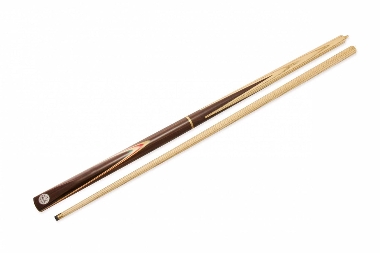 Baize Master ELITE Red Veneer Double Jointed 3pc Snooker Pool Cue with Extension Joint - 9.5mm Tip