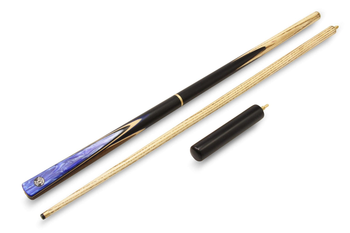 Jonny 8 Ball BLUE MARBLE 3pc Centre Joint Pool Snooker Cue with Jonny 8 Ball Xtra Tubular Case + 6 Inch Mini Butt