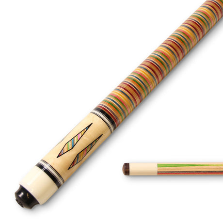 McDermott Limited Edition Chops American Pool Cue with Laminated Wood Shaft and 13mm Everest Tip - each cue is different and unique, having been manufactured from used and broken Chops skateboards into works of art!