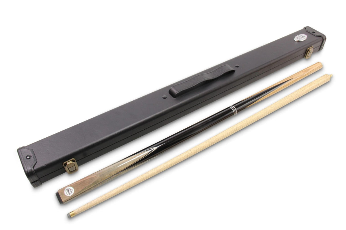 Baize Master Silver Series 57 Inch GREY VICTORY Snooker Pool 2pc Ash Cue Set with Baize Master Black Metal Badge Case and 2 x Chalk - 9.5mm